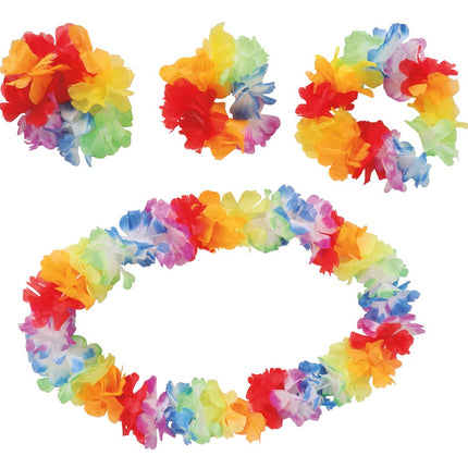 Hawaii Krans Set Deluxe 3 delig - Partywinkel - 8434077185070