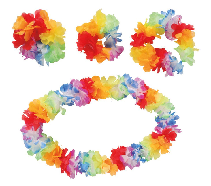 Hawaii Krans Set Deluxe 3 delig - Partywinkel - 8434077185070