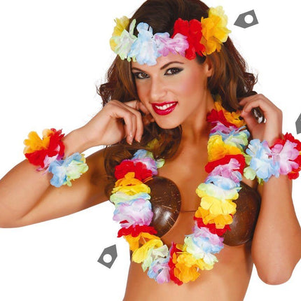 Hawaii Krans Set Deluxe 3 delig - Partywinkel - 8434077185070