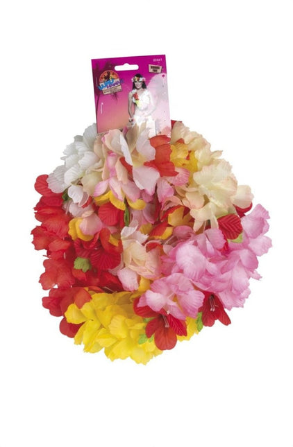 Hawaii Krans Set Gekleurd 4 delig van Smiffys koop je bij Partywinkel