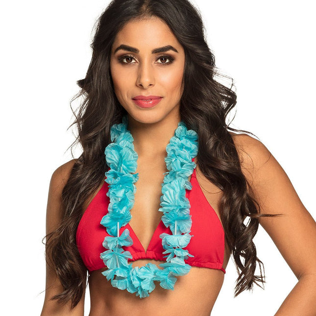 Hawaii Krans Turquoise - Partywinkel - 8712026523495