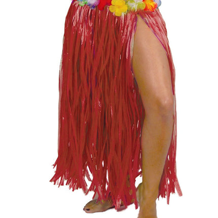 Hawaii Rokje Rood 75cm van Fiestas Guirca koop je bij Partywinkel