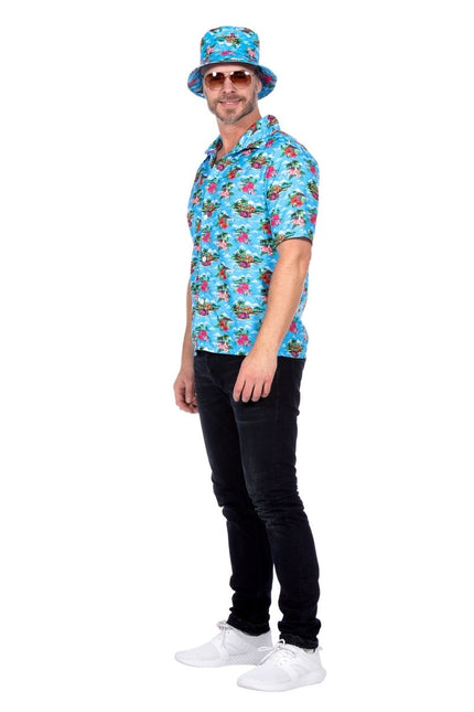 Hawaiishirt lichtblauw (V) - Partywinkel - 8720059071487