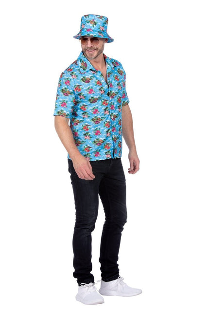 Hawaiishirt lichtblauw (V) - Partywinkel - 8720059071487