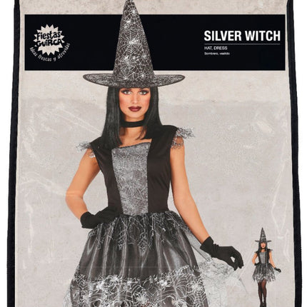 Heks Halloween Kostuum Dames Zilver van Fiestas Guirca koop je bij Partywinkel