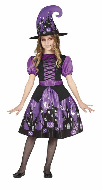 Heks Halloween Kostuum Meisje Paars van Fiestas Guirca koop je bij Partywinkel