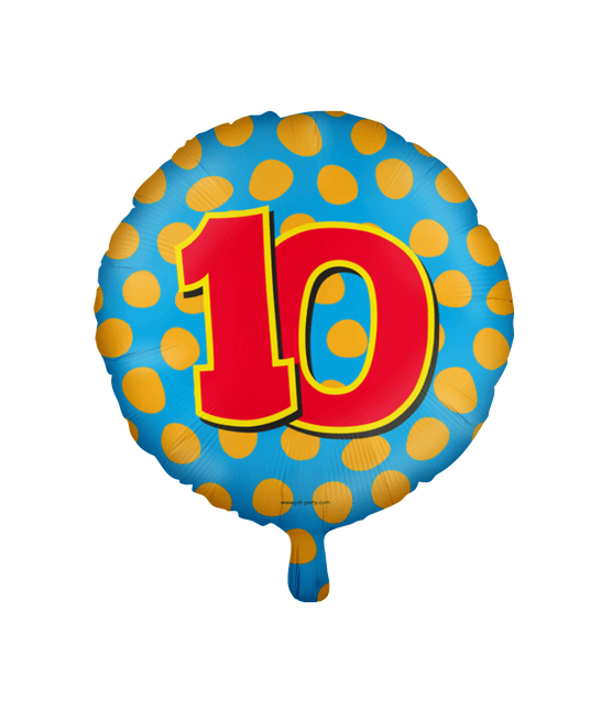 Helium Ballon 10 Jaar Gekleurd Leeg 46cm van Paper Dreams koop je bij Partywinkel