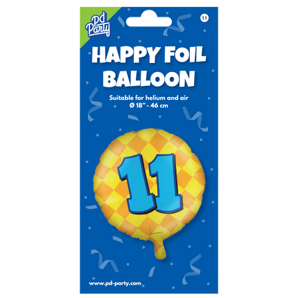 Helium Ballon 11 Jaar Gekleurd Leeg 46cm van Paper Dreams koop je bij Partywinkel