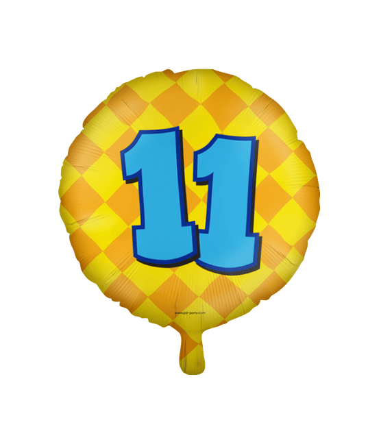 Helium Ballon 11 Jaar Gekleurd Leeg 46cm van Paper Dreams koop je bij Partywinkel