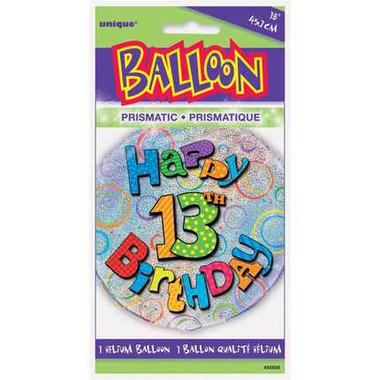 Helium Ballon 13 Jaar Glitters 45cm leeg van Unique koop je bij Partywinkel