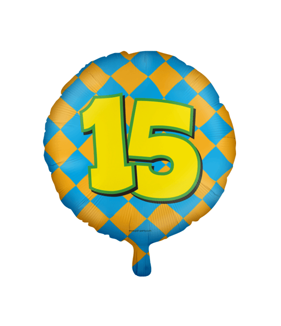 Helium Ballon 15 Jaar Gekleurd Leeg 46cm van Paper Dreams koop je bij Partywinkel