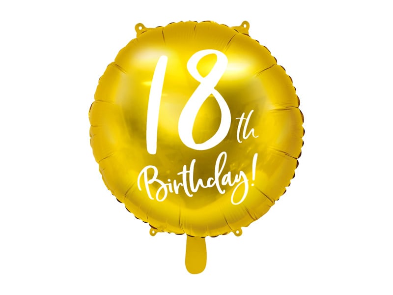 Helium Ballon 18Th Birthday Goud Leeg 45cm van Partydeco koop je bij Partywinkel