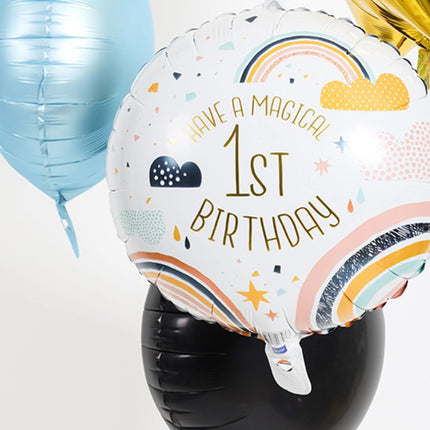 Helium Ballon 1St Birthday Regenboog Leeg 45cm van Folat koop je bij Partywinkel