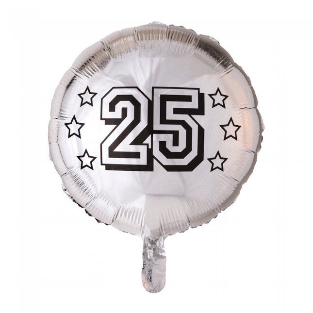 Helium Ballon 25 Jaar Zilver 45cm leeg van WeFiesta koop je bij Partywinkel