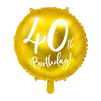 Helium Ballon 40Th Birthday Goud Leeg 45cm van Partydeco koop je bij Partywinkel