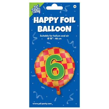 Helium Ballon 6 Jaar Gekleurd Leeg 46cm van Paper Dreams koop je bij Partywinkel