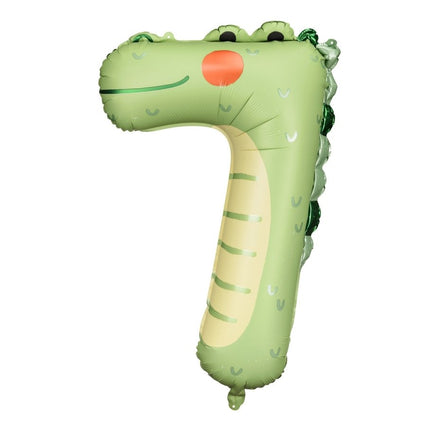 Helium Ballon 7 Jaar Krokodil Leeg 73cm van Partydeco koop je bij Partywinkel