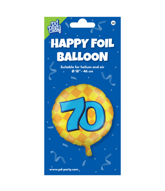 Helium Ballon 70 Jaar Gekleurd Leeg 46cm van Paper Dreams koop je bij Partywinkel