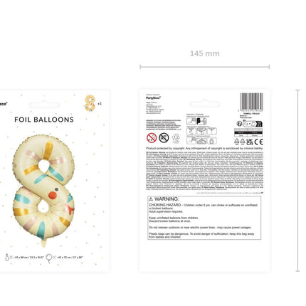 Helium Ballon 8 Jaar Slang Leeg 72cm van Partydeco koop je bij Partywinkel