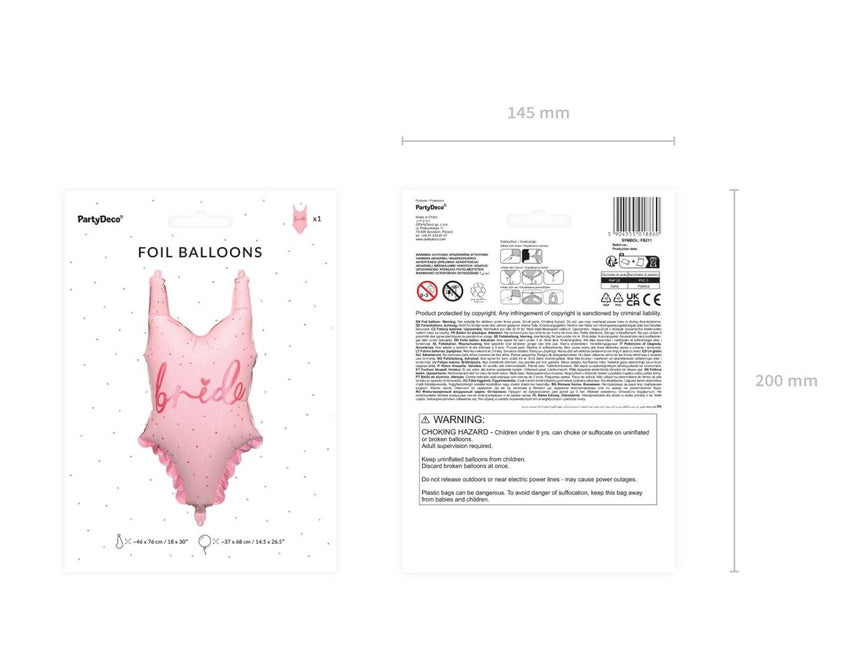 Helium Ballon Badpak Bride Leeg 68cm van Partydeco koop je bij Partywinkel