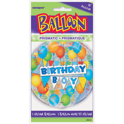 Helium Ballon Birthday Boy 45cm leeg van Unique koop je bij Partywinkel