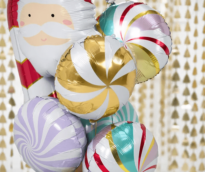 Helium Ballon Candy Goud Wit Leeg 35cm van Partydeco koop je bij Partywinkel