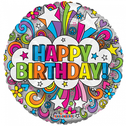 Helium Ballon Happy Birthday Groovie 45cm leeg van WeFiesta koop je bij Partywinkel