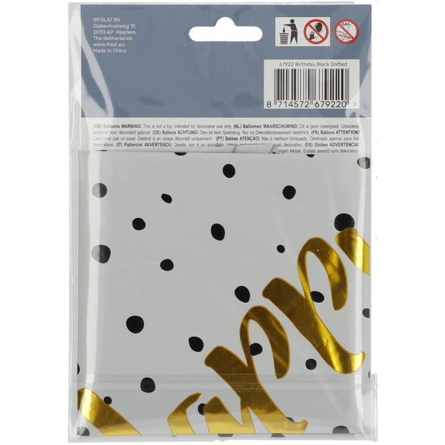 Helium Ballon Happy Birthday Stippen Leeg 45cm van Folat koop je bij Partywinkel