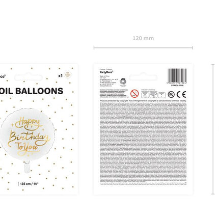 Helium Ballon Happy Birthday To You Leeg 35cm van Partydeco koop je bij Partywinkel