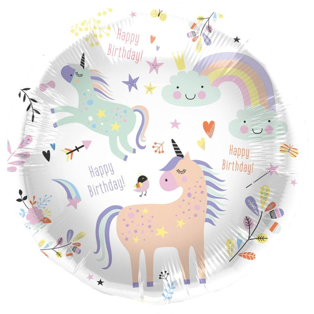 Helium Ballon Happy Birthday Unicorn Leeg 45cm van Folat koop je bij Partywinkel
