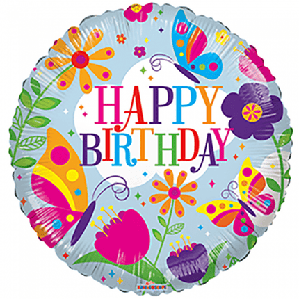 Helium Ballon Happy Birthday Vlinder 45cm leeg van WeFiesta koop je bij Partywinkel