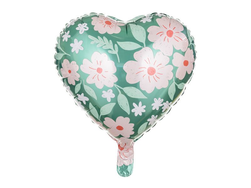 Helium Ballon Hart Bloemen Leeg 45cm van Partydeco koop je bij Partywinkel