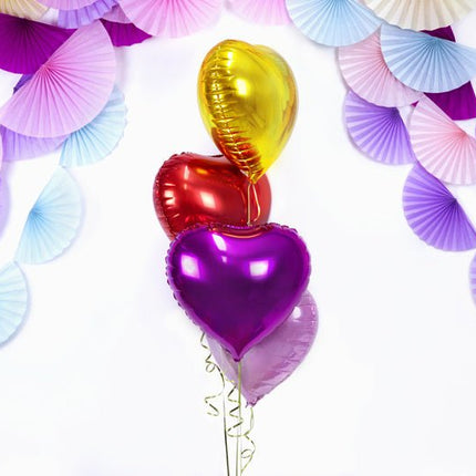 Helium Ballon Hart Fuchsia Leeg 45cm van Partydeco koop je bij Partywinkel