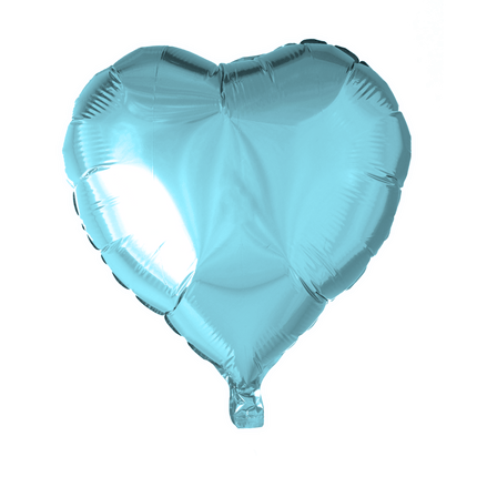 Helium Ballon Hart Lichtblauw 45cm leeg - Partywinkel - 5712735003731