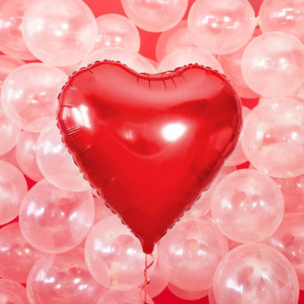 Helium Ballon Hart Rood Leeg 61cm van Partydeco koop je bij Partywinkel
