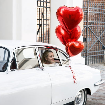 Helium Ballon Hart Rood Leeg 61cm van Partydeco koop je bij Partywinkel