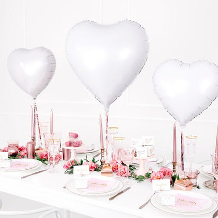 Helium Ballon Hart Wit Leeg 61cm van Partydeco koop je bij Partywinkel