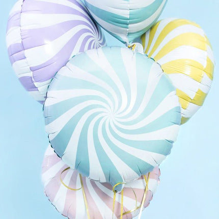 Helium Ballon Lichtblauw Swirl 45cm leeg van Partydeco koop je bij Partywinkel