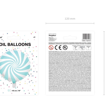 Helium Ballon Lichtblauw Swirl 45cm leeg van Partydeco koop je bij Partywinkel