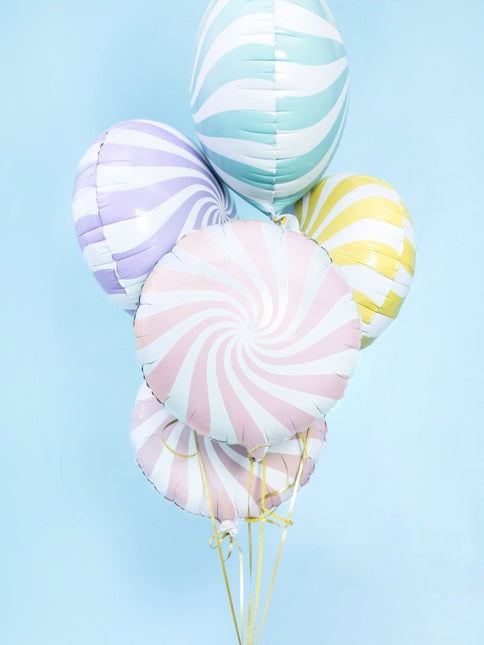 Helium Ballon Lichtroze Swirl 45cm leeg van Partydeco koop je bij Partywinkel