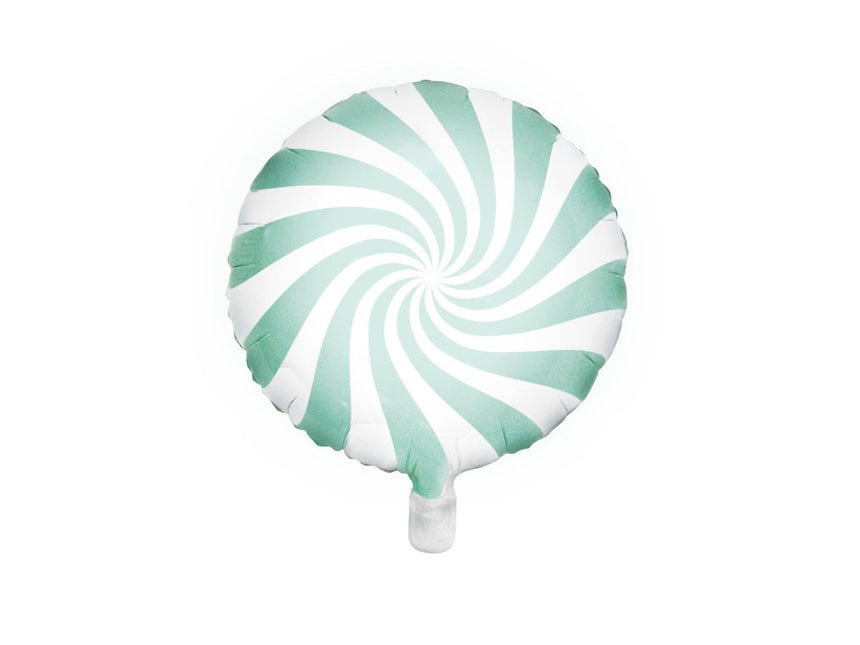 Helium Ballon Mintgroen Swirl 45cm leeg van Partydeco koop je bij Partywinkel