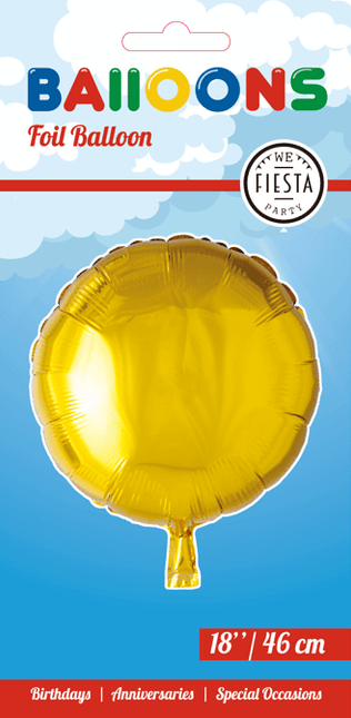 Helium Ballon Rond Goud 46cm leeg van WeFiesta koop je bij Partywinkel