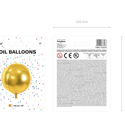 Helium Ballon Rond Goud Leeg 40cm van Partydeco koop je bij Partywinkel