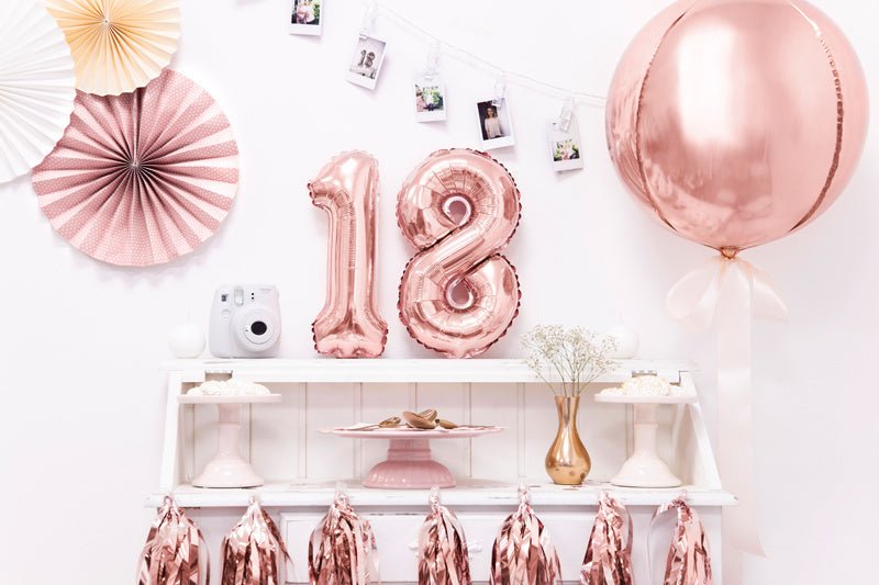 Helium Ballon Rond Rose Goud Leeg 40cm van Partydeco koop je bij Partywinkel