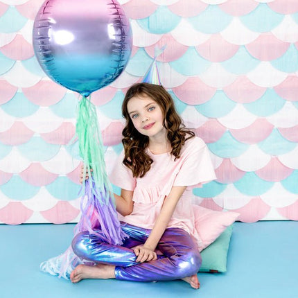 Helium Ballon Rond Violet Blauw Leeg 35cm van Partydeco koop je bij Partywinkel