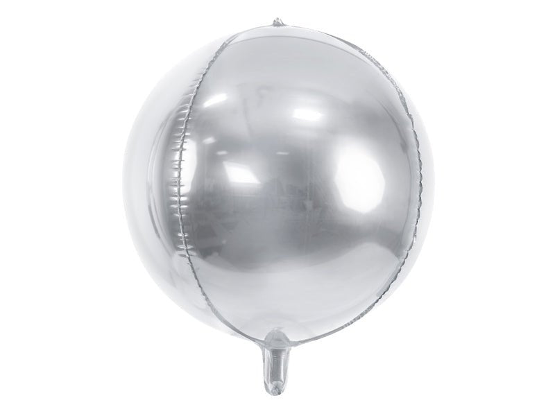 Helium Ballon Rond Zilver Leeg 40cm van Partydeco koop je bij Partywinkel