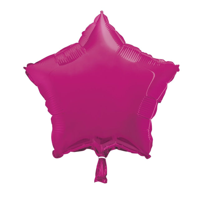 Helium Ballon Ster Fuschia Leeg 45cm van Unique koop je bij Partywinkel