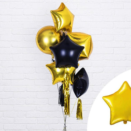 Helium Ballon Ster Goud Glansend Leeg 48cm van Partydeco koop je bij Partywinkel