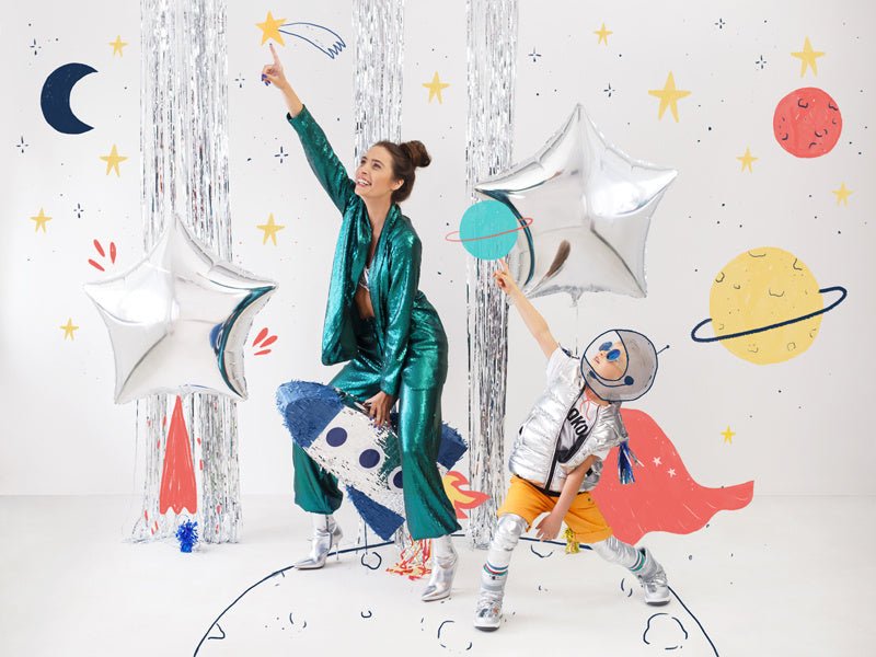 Helium Ballon Ster Zilver Leeg 70cm van Partydeco koop je bij Partywinkel