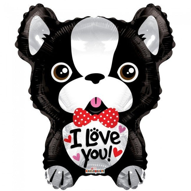 Helium Ballon Valentijn Hond I Love You 45cm leeg van WeFiesta koop je bij Partywinkel
